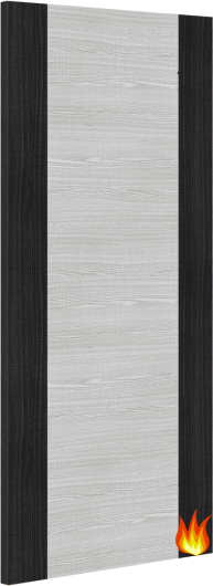 D102 Flush Internal Light Grey with Dark Grey Stiles 60 Minute Fire Door (FD60)